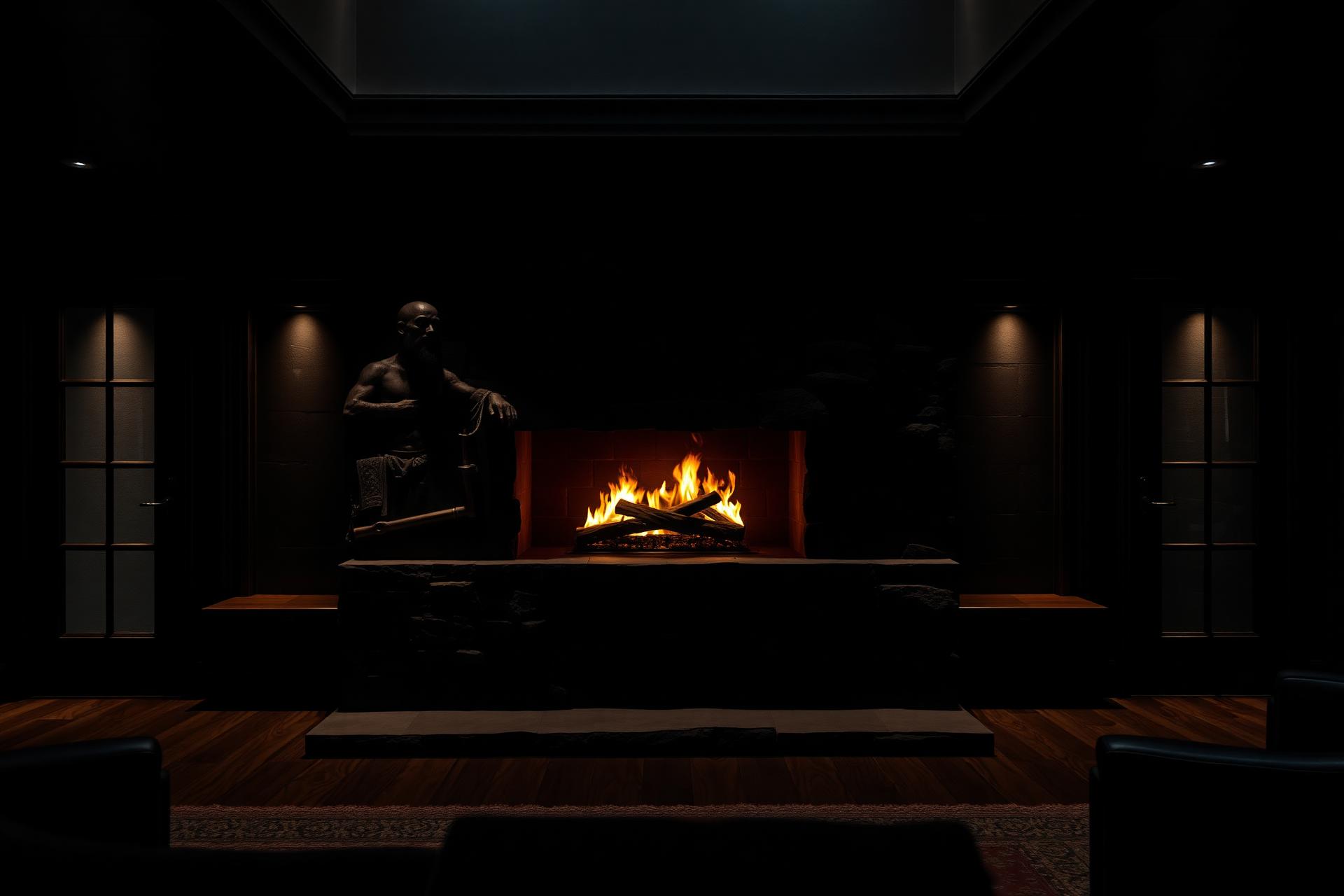 Luxury fireplace with warm flames in a Cherry Hill NJ home